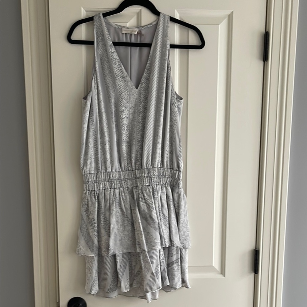 Silver Sleeveless V-Neck Dress